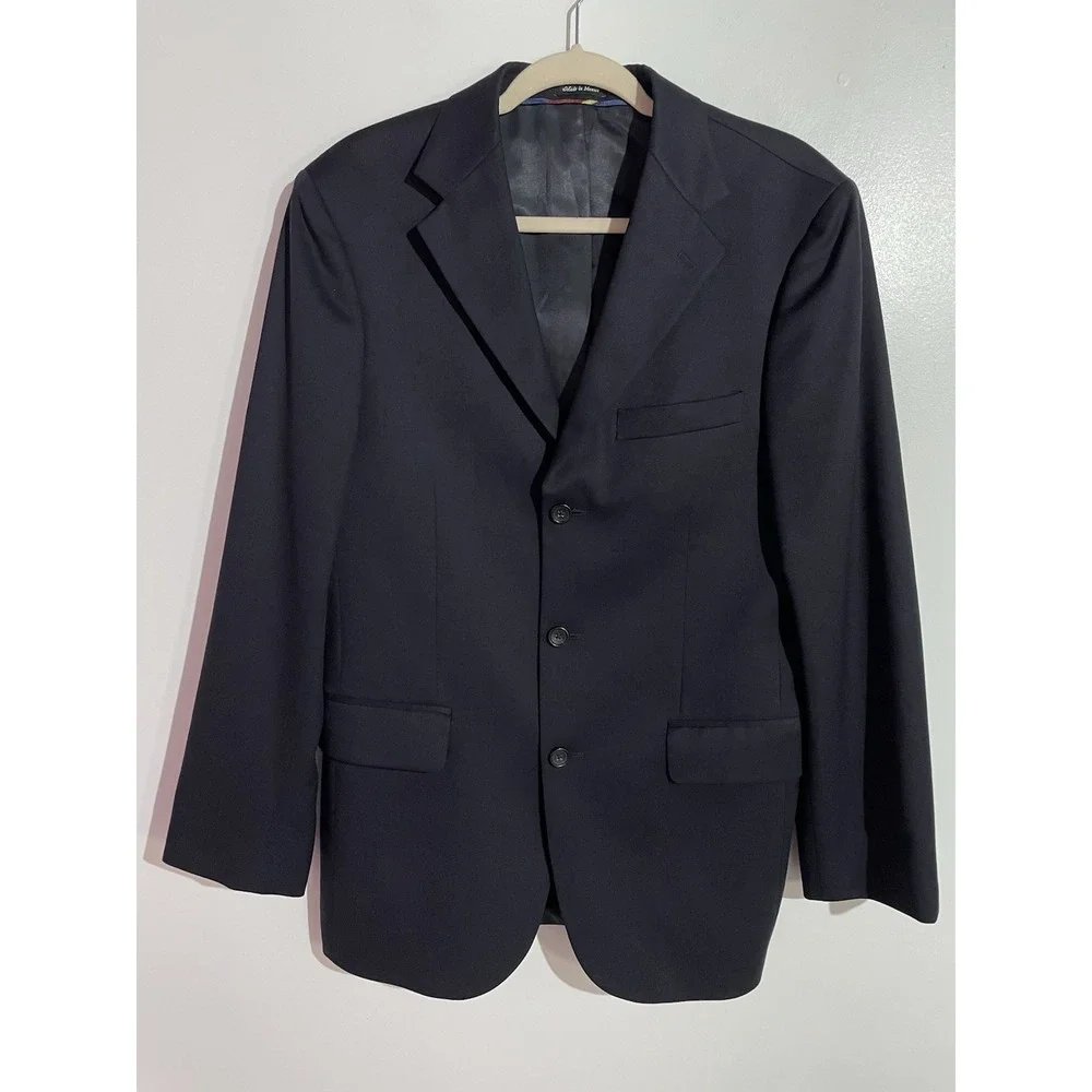 J Crew Blazer Mens 38R Blue Wool Sport Coat Business Office Made‎ In Mexico